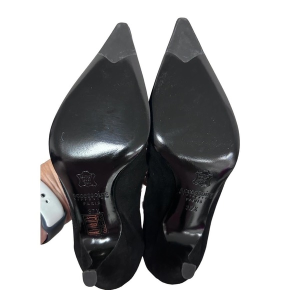 Accessoire Diffusion Paris Heels Black Suede New In Box 2005 37.5/7.5 Stiletto - Picture 4 of 9